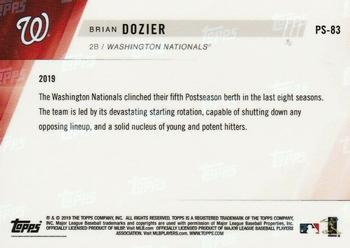 2019 Topps Now Postseason Washington Nationals #PS-83 Brian Dozier Back