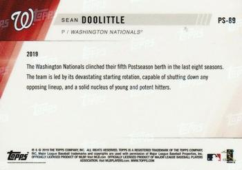 2019 Topps Now Postseason Washington Nationals #PS-89 Sean Doolittle Back
