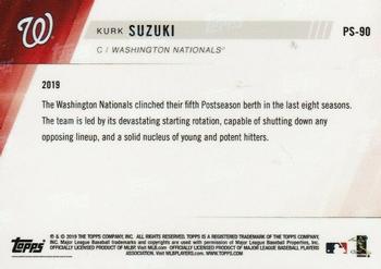 2019 Topps Now Postseason Washington Nationals #PS-90 Kurt Suzuki Back