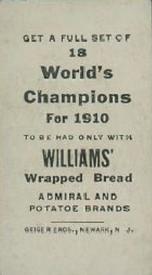 1911 Williams Baking (D359) #NNO Home Run Baker Back