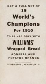 1911 Williams Baking (D359) #NNO Jack Barry Back