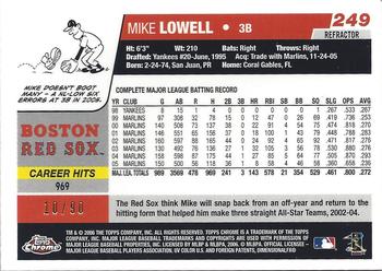 2006 Topps Chrome - Red Refractors #249 Mike Lowell Back