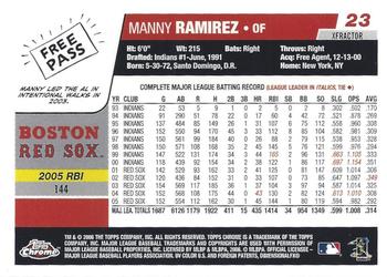 2006 Topps Chrome - X-Fractors #23 Manny Ramirez Back