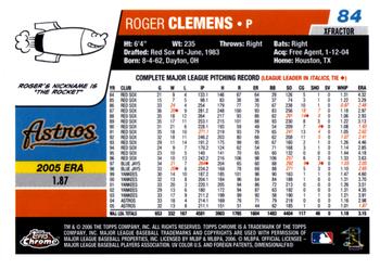 2006 Topps Chrome - X-Fractors #84 Roger Clemens Back