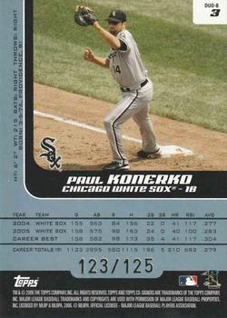 2006 Topps Co-Signers - Changing Faces Blue #DUO-B 3 Paul Konerko / Mark Buehrle Back