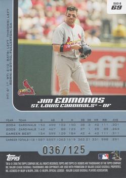 2006 Topps Co-Signers - Changing Faces Blue #DUO-B 69 Jim Edmonds / Albert Pujols Back