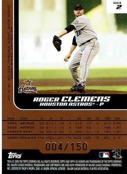 2006 Topps Co-Signers - Changing Faces Bronze #DUO-B 2 Roger Clemens / Roy Oswalt Back
