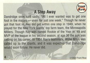 1992 Front Row All-Time Greats Ray Dandridge #4 Ray Dandridge Back