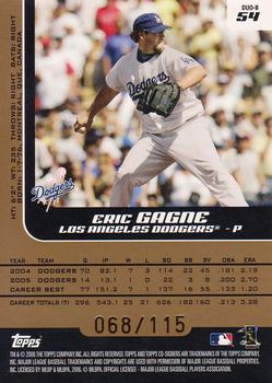 2006 Topps Co-Signers - Changing Faces Gold #DUO-B 54 Eric Gagne / Rafael Furcal Back