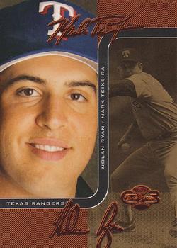 2006 Topps Co-Signers - Changing Faces Gold #DUO-C 65 Mark Teixeira / Nolan Ryan Front