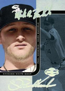 2006 Topps Co-Signers - Changing Faces HyperSilver Blue #DUO-A 53 Mark Buehrle / Paul Konerko Front