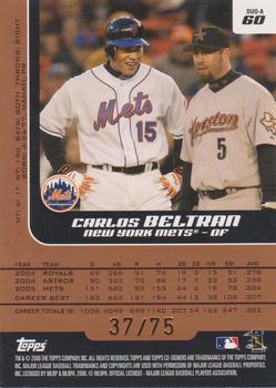 2006 Topps Co-Signers - Changing Faces HyperSilver Bronze #DUO-A 60 Carlos Beltran / Jose Reyes Back
