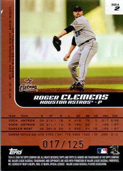 2006 Topps Co-Signers - Changing Faces Silver Bronze #DUO-A 2 Roger Clemens / Andy Pettitte Back