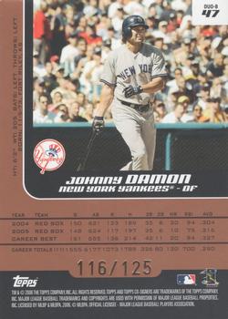 2006 Topps Co-Signers - Changing Faces Silver Bronze #DUO-B 47 Johnny Damon / Mickey Mantle Back