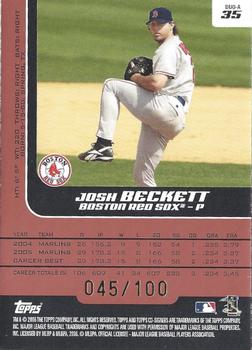 2006 Topps Co-Signers - Changing Faces Silver Red #DUO-A 35 Josh Beckett / Curt Schilling Back