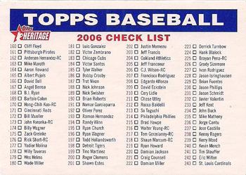 2006 Topps Heritage - Checklists #2 Checklist 2: 160-319 Front