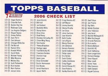 2006 Topps Heritage - Checklists #3 Checklist 3: 320-479 Front
