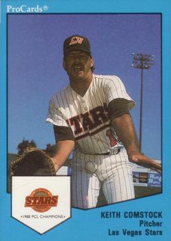 1989 ProCards Triple A #14 Keith Comstock Front