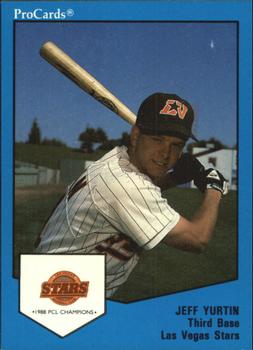 1989 ProCards Triple A #20 Jeff Yurtin Front