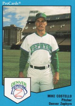 1989 ProCards Triple A #45 Mike Costello Front