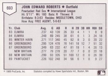 1989 ProCards Triple A #693 John Roberts Back