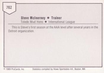 1989 ProCards Triple A #762 Steve McInerney Back