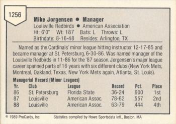 1989 ProCards Triple A #1256 Mike Jorgensen Back