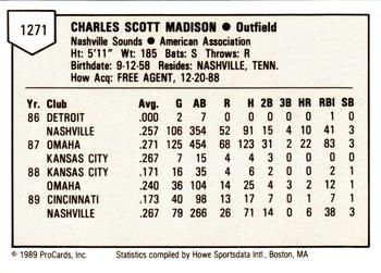 1989 ProCards Triple A #1271 Scotti Madison Back
