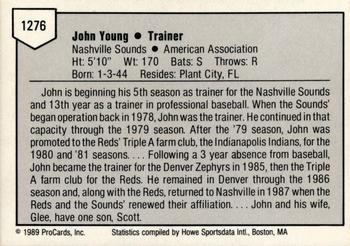 1989 ProCards Triple A #1276 John Young Back