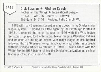 1989 ProCards Triple A #1641 Dick Bosman Back