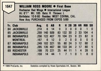 1989 ProCards Triple A #1647 Billy Moore Back