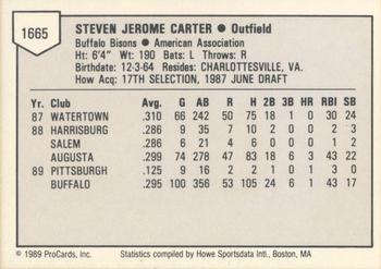 1989 ProCards Triple A #1665 Steve Carter Back