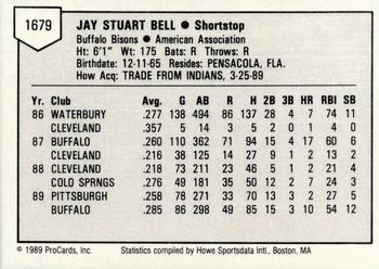 1989 ProCards Triple A #1679 Jay Bell Back