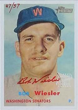 2006 Topps Heritage - Real One Autographs Red Ink #ROA-BW Bob Wiesler Front