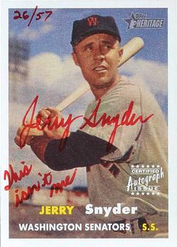 2006 Topps Heritage - Real One Autographs Red Ink #ROA-JSN Jerry Snyder Front