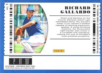 2019 Panini Contenders Draft Picks Collegiate - International Ticket Autographs Prospect #3 Richard Gallardo Back