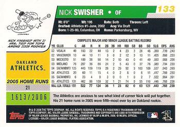 2006 Topps Opening Day - Red Foil #133 Nick Swisher Back