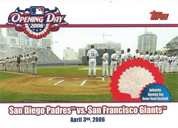 2006 Topps - Opening Day Relics #ODR-PG San Diego Padres vs. San Francisco Giants Front