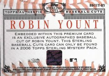 2006 Topps Sterling - Baseball Cut Signatures #BBCUT-RY Robin Yount Back