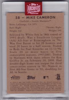 2019 Topps Archives Signature Series Retired Player Edition - Mike Cameron #58 Mike Cameron Back