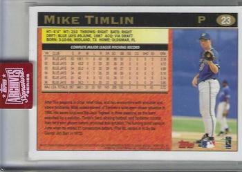 2019 Topps Archives Signature Series Retired Player Edition - Mike Timlin #23 Mike Timlin Back
