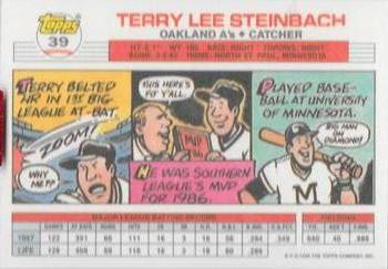 2019 Topps Archives Signature Series Retired Player Edition - Terry Steinbach #39 Terry Steinbach Back