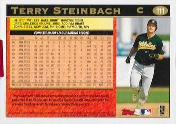 2019 Topps Archives Signature Series Retired Player Edition - Terry Steinbach #111 Terry Steinbach Back