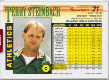 2019 Topps Archives Signature Series Retired Player Edition - Terry Steinbach #21 Terry Steinbach Back