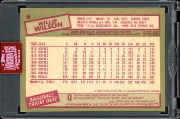 2019 Topps Archives Signature Series Retired Player Edition - Wille Wilson #6 Willie Wilson Back