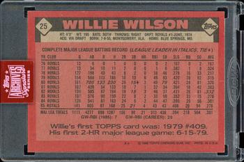 2019 Topps Archives Signature Series Retired Player Edition - Wille Wilson #25 Willie Wilson Back