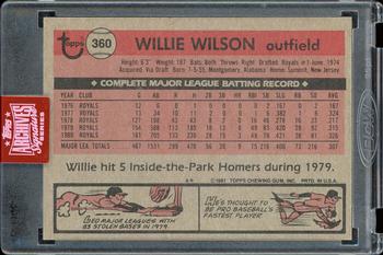 2019 Topps Archives Signature Series Retired Player Edition - Wille Wilson #360 Willie Wilson Back