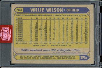 2019 Topps Archives Signature Series Retired Player Edition - Wille Wilson #783 Willie Wilson Back