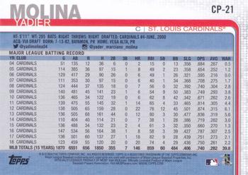2019 Topps Clear Travel #CP-21 Yadier Molina Back