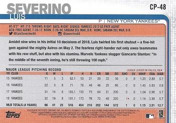 2019 Topps Clear Travel #CP-48 Luis Severino Back